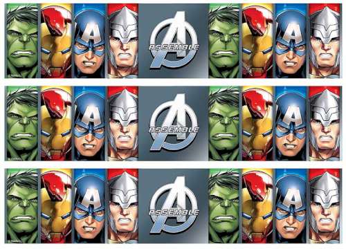 Avengers Edible Icing Cake Strips - Click Image to Close